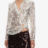 Christopher Esber - Opaline Sequin Long Sleeve Polo