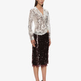 Christopher Esber - Opaline Sequin Long Sleeve Polo