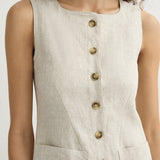 Posse - EMMA BUTTON DOWN DRESS - NATURAL