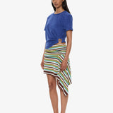 Christopher Esber - Stripe Knit Extension Drape Mini Skirt