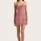 Faithfull - Pau Mini Dress Peony Stamp Garnet - Final Sale