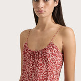 Faithfull - Pau Mini Dress Peony Stamp Garnet - Final Sale