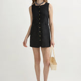 Posse - EMMA BUTTON DOWN DRESS - BLACK