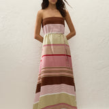 Faithfull - Yolina Maxi Dress Barragan Stripe Dusty Mauve