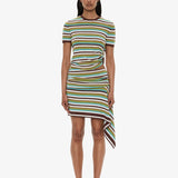 Christopher Esber - Stripe Knit Extension Drape Mini Skirt