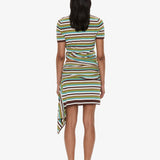 Christopher Esber - Stripe Knit Extension Drape Mini Skirt