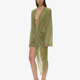 Christopher Esber - Ripple Drape Long Sleeve Mini Dress
