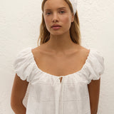 Faithfull - Clementina Head Scarf Handkerchief Broderie White