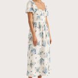 Faithfull - Dalia Midi Dress Cecile Floral Pale Blue