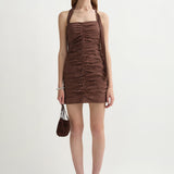 Posse - EDIE MINI DRESS - CHOC IVORY POLKA DOT