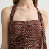 Posse - EDIE MINI DRESS - CHOC IVORY POLKA DOT