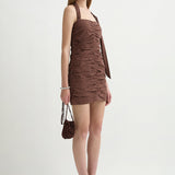 Posse - EDIE MINI DRESS - CHOC IVORY POLKA DOT