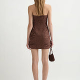 Posse - EDIE MINI DRESS - CHOC IVORY POLKA DOT