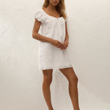 Faithfull - Serafina Mini Dress Handkerchief Broderie White