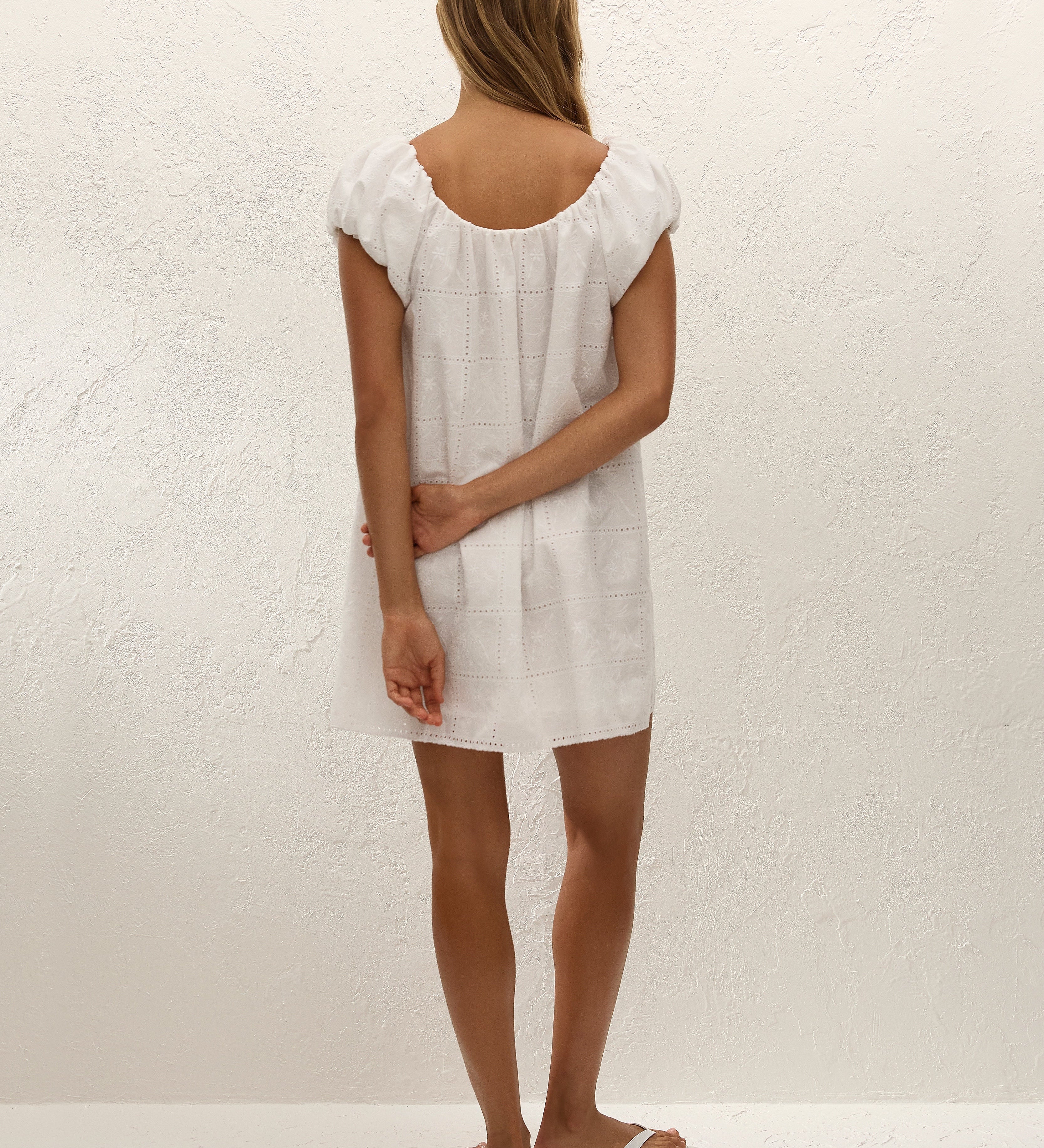 Faithfull - Serafina Mini Dress Handkerchief Broderie White
