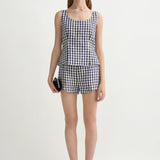 Posse - SADIE TOP - NAVY GINGHAM