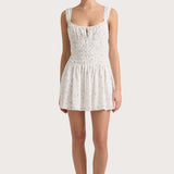 Faithfull - Yerres Mini Dress Blossom Egg Shell Powder Blue - Final Sale