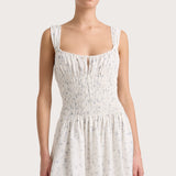 Faithfull - Yerres Mini Dress Blossom Egg Shell Powder Blue - Final Sale
