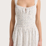 Faithfull - Yerres Mini Dress Blossom Egg Shell Powder Blue - Final Sale