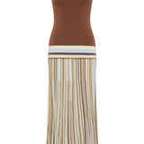 Faithfull - Esenia Knit Dress Sky Blue Pale Yellow Stripe