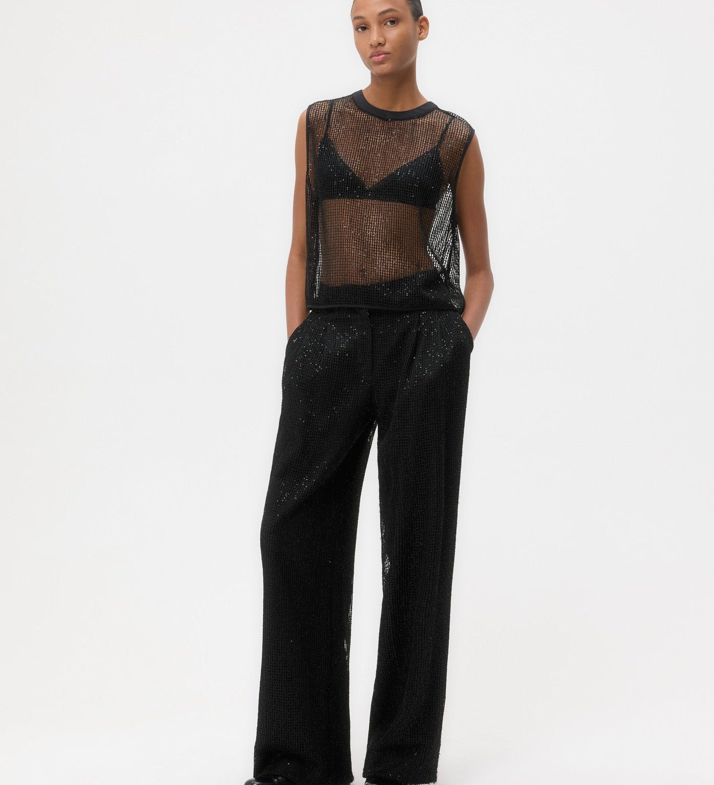 TWP - Sulli Pant in Mini Sequin Netting
