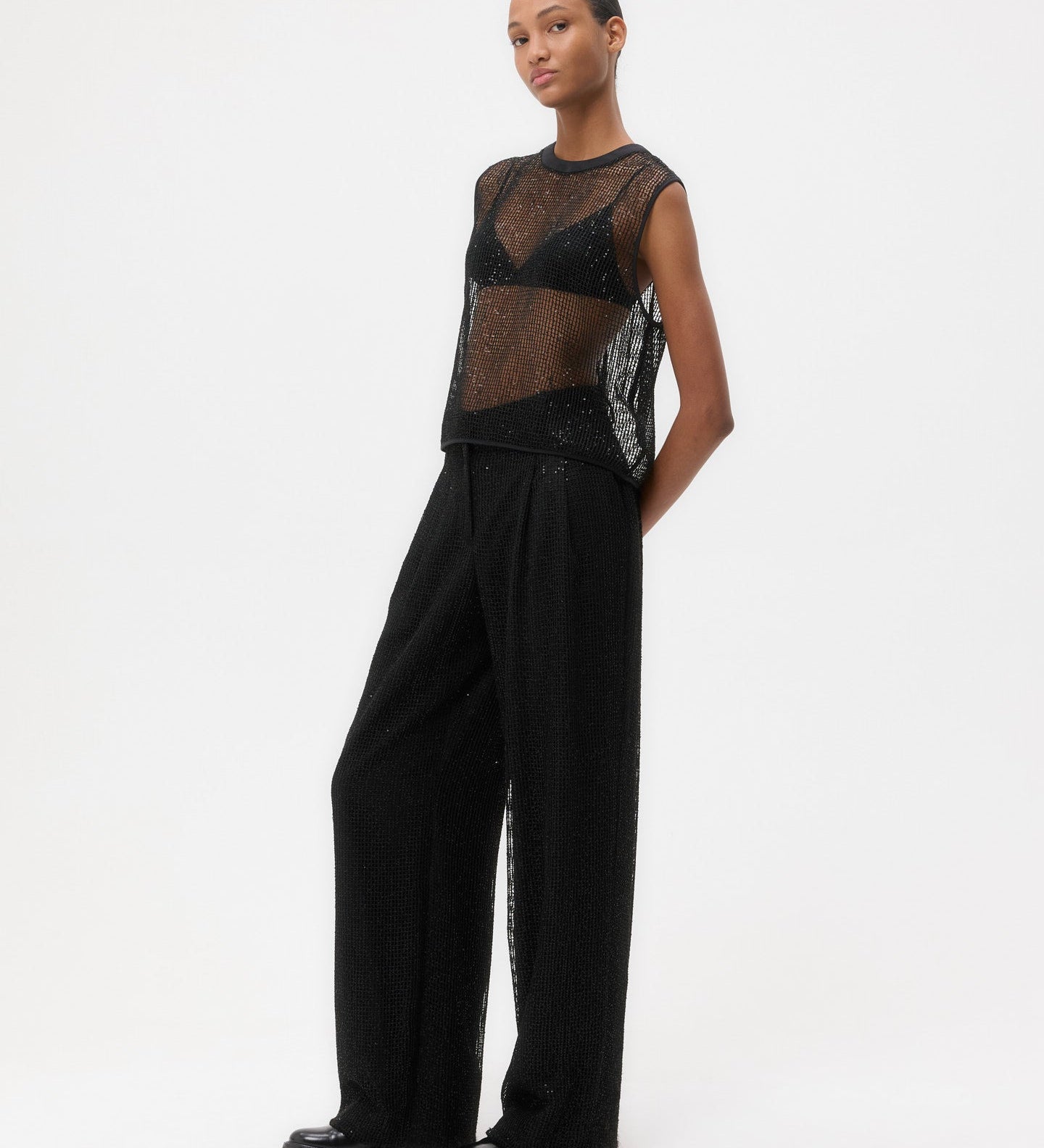 TWP - Sulli Pant in Mini Sequin Netting
