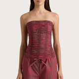 Faithfull - Jilliane Top Wine Stripe - Final Sale