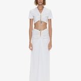 Christopher Esber - Droplet Crystal Pendant Ruched Tee