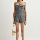 Posse - CHIARA STRAPLESS TOP - BLACK/WHITE