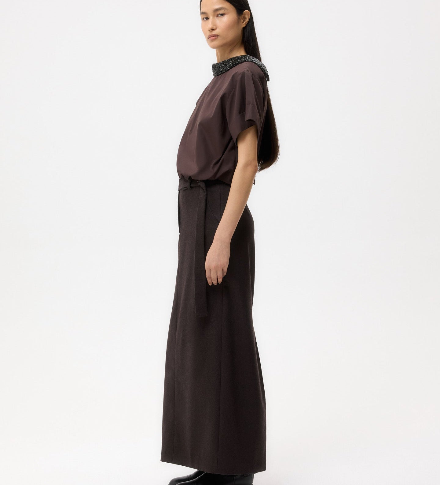 TWP - Forever and Always Reversible Shirt With Crystal Collar in Cotton Poplin