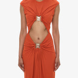 Christopher Esber - Bezel Quartz Disconnect Short Sleeve Dress