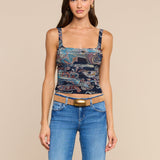 L'AGENCE - Rasha Shirred Mesh Tank