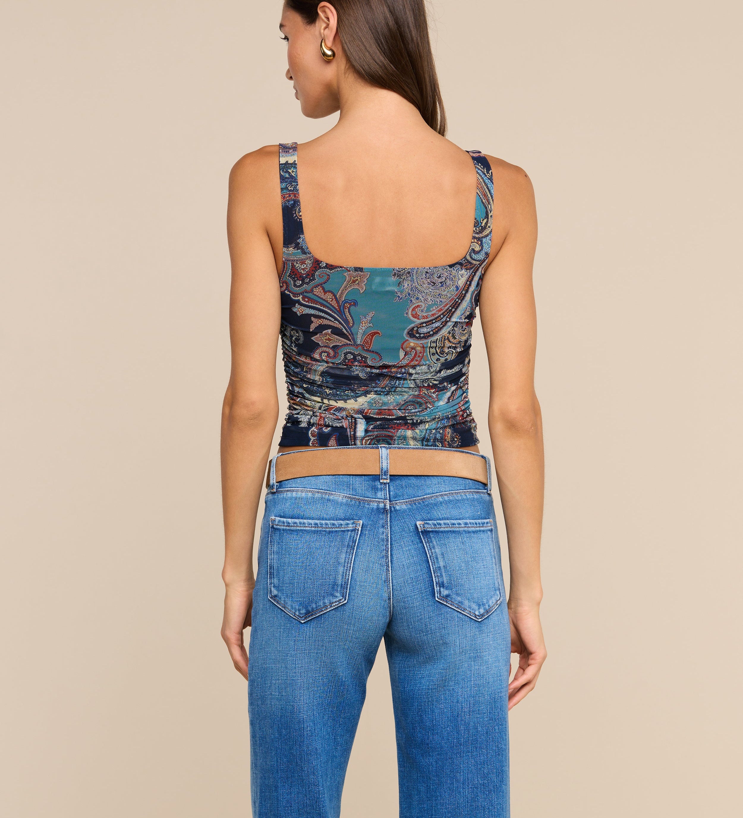 L'AGENCE - Rasha Shirred Mesh Tank