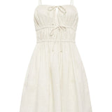 Faithfull - Shivka Mini Dress Plain Egg Shell - Final Sale