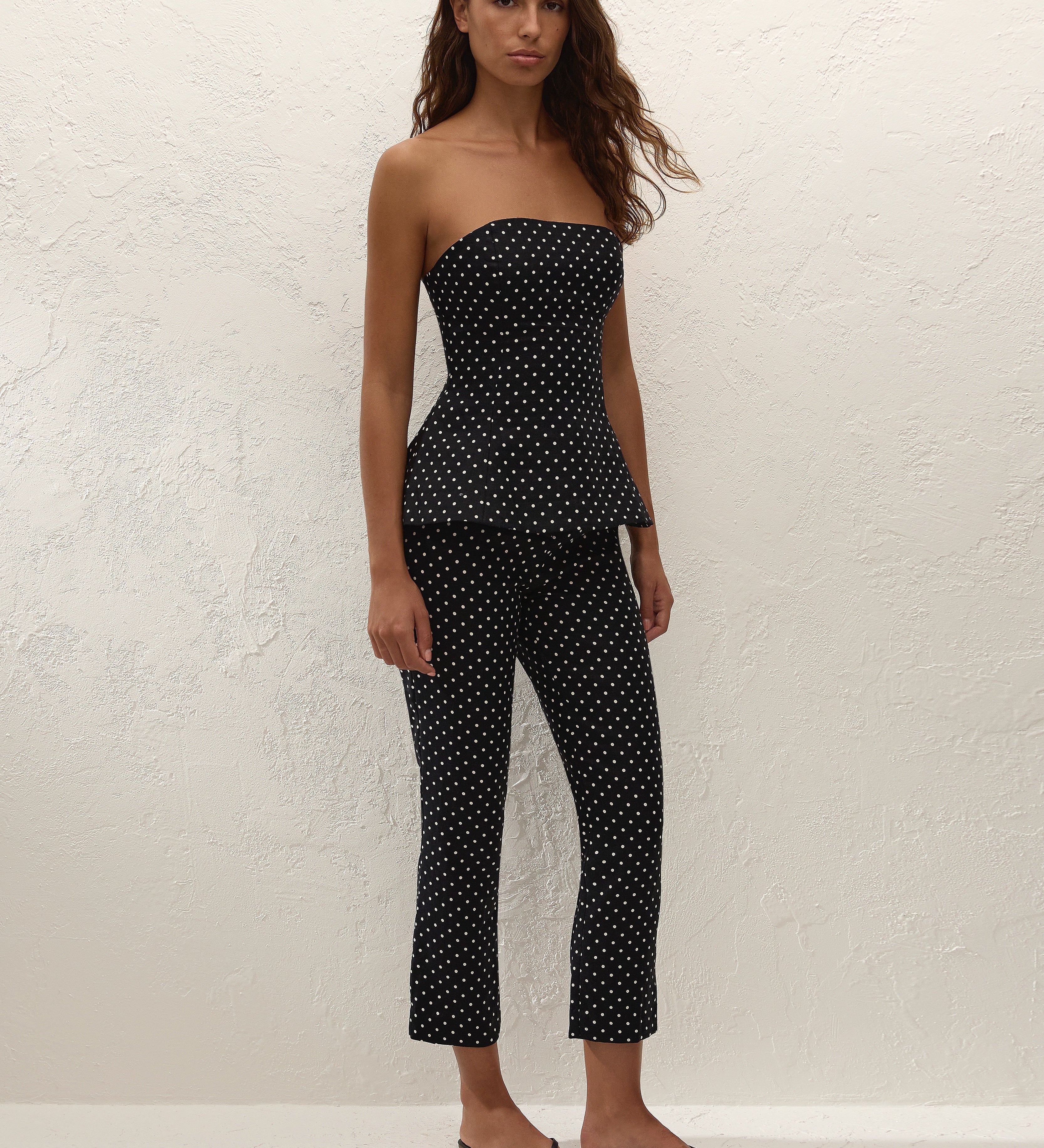 Faithfull - Petro Top Lola Polka Dot Black Cream