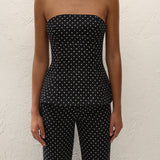 Faithfull - Petro Top Lola Polka Dot Black Cream