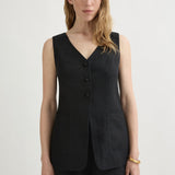 Posse - LORENZO TAILORED VEST - BLACK