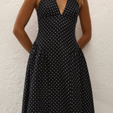 Faithfull - La Cala Midi Dress Lola Polka Dot Black Cream