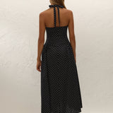 Faithfull - La Cala Midi Dress Lola Polka Dot Black Cream