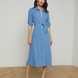 L'AGENCE - Malika Linen-Blend Shirt Dress