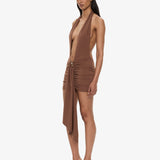Christopher Esber - Pierced Orbit Halter Drape Mini Dress