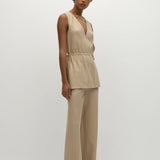 Faithfull - Selan Pant Pinstripe Fawn White