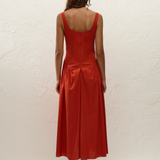 Faithfull - Olas Midi Dress Dusty Tomato