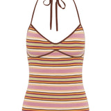 Faithfull - Citara Halter Top Luis Stripe Dusty Mauve