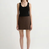 Posse - ALICE SKIRT - CHOCOLATE CREAM PINSTRIPE