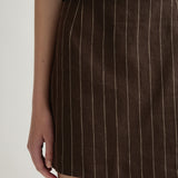 Posse - ALICE SKIRT - CHOCOLATE CREAM PINSTRIPE