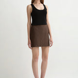 Posse - ALICE SKIRT - CHOCOLATE CREAM PINSTRIPE