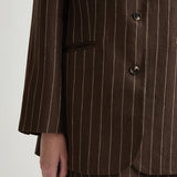 Posse - LEON BLAZER - CHOCOLATE CREAM PINSTRIPE