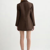 Posse - LEON BLAZER - CHOCOLATE CREAM PINSTRIPE