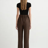 Posse - THEA TROUSER - CHOCOLATE CREAM PINSTRIPE